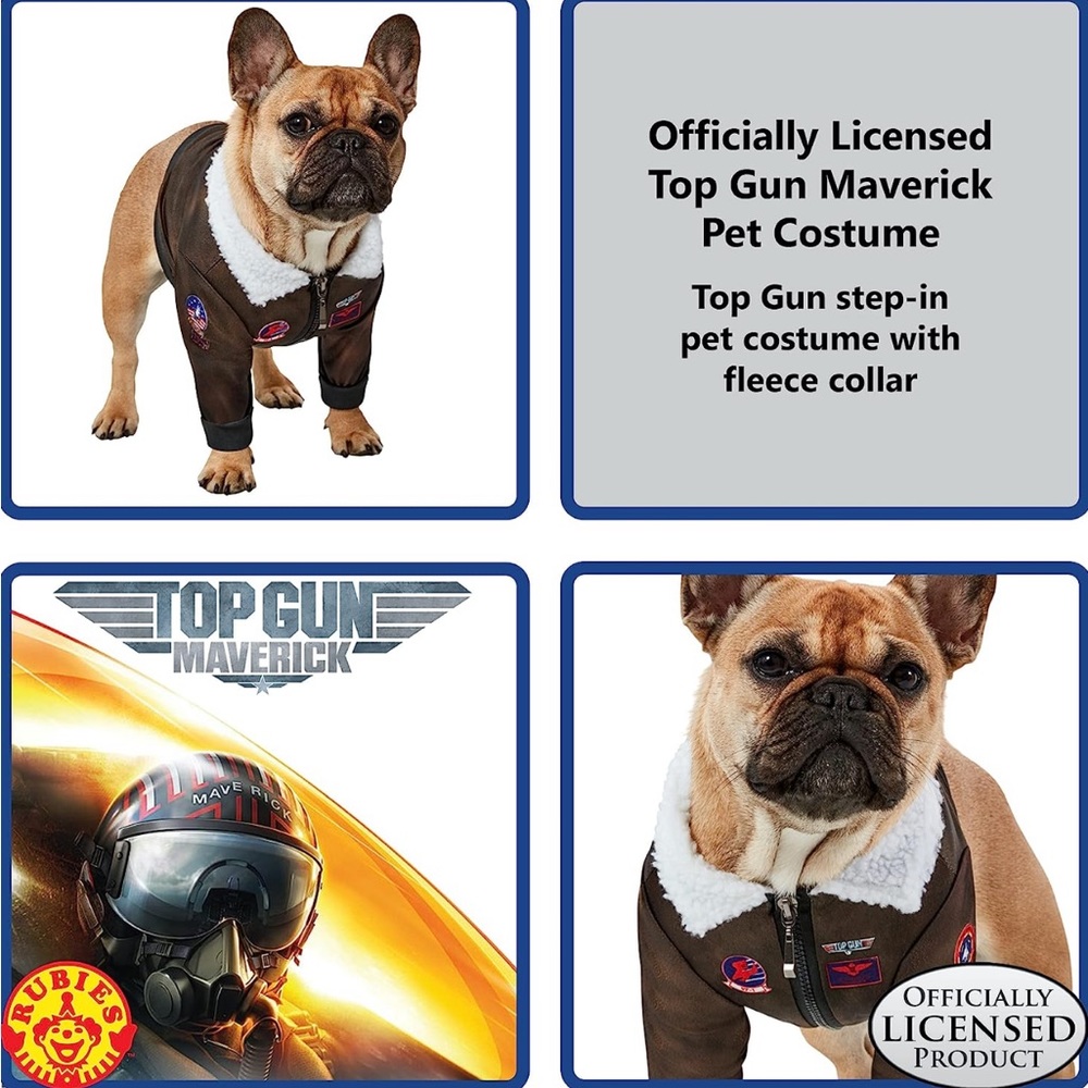 NWOT TOP GUN Maverick Officially Licensed Rubies Dog Halloween Costume S/XS Pup - Picture 6 of 8
